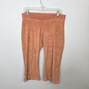 Horny Toad Orange Terry Cloth Y2K Outdoor Beach Hiking Capris Size Medium